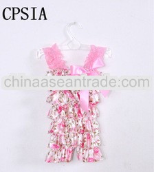 posh floral romper with straps for babys