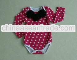 posh hot pink polk dots baby cotton romper