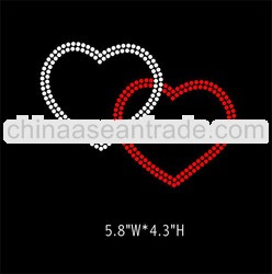 rhinestone applique heat transfers hearts design for t shirts