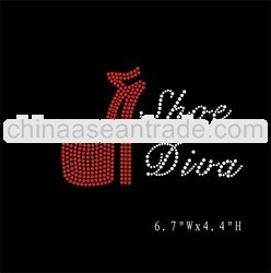 rhinestone iron on transfers Shoe Diva bling custom designs for t shirts