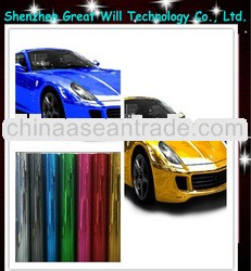 shinning and high quality Removeable adhesive DIY chrome vinyl with air free bubble 1.52*30m