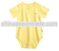short sleeve cotton yellow baby romper
