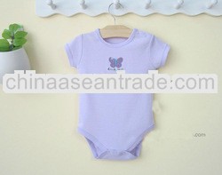 short sleeve embroidered baby girl romper