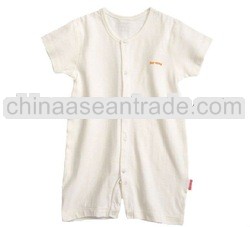 short sleeve white cotton baby romper