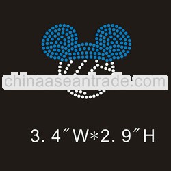 wholesale Rhinestone Iron on Transfer Minnie head Volleyball for boys' tshirts