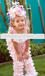 wholesale lace baby cheap romper ruffle pant long romper for kids