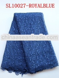 wholesale price water soluble african lace garment fabric of SL10027-royalblue