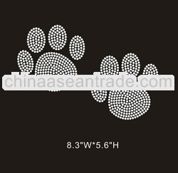 wholesale rhinestone transfer design paw bling for t shirts