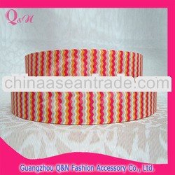 wholesale zig zag printed grosgrain ribbon