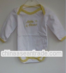 yellow with embroidery long sleeve baby rompers