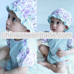 100% cotton summer 2013 new style soft mild short sleeve round collar comfortable baby girls clothin