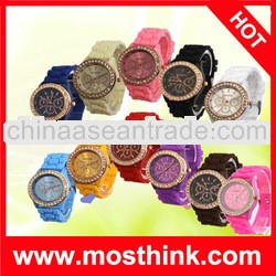 2013 Hot sale new fashion wristwatches ladies brand silicone watch jelly watch 12color quartz lady w