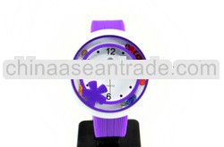 2013 newest large watch face purple lady jelly watch