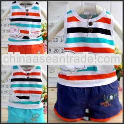 2013 summer stripes BABY CLOTHING SETS