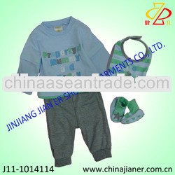 2014 new arrival 100%cotton newborn baby boy suit 4 pcs set