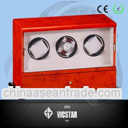 3 Motors Blond burlwood Wooden Automatic Watch Winder