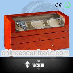 3 Motors Blone burlwood Wooden Automatic Watch Winder Box