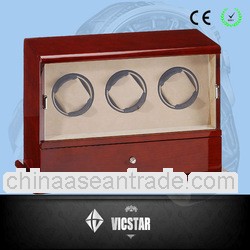 3 Motors Dark Maple Wooden Automatic Watch Winder