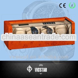 4 Motors Blond burlwood Wooden Automatic Watch Winder Box