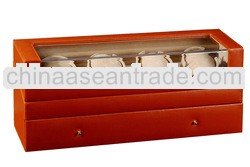 4 Motors Brown Genuine Leather Watch Winder Box