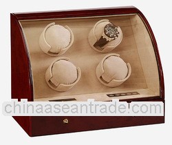 4 Motors Dark Burlwood Watch Winder With LCD