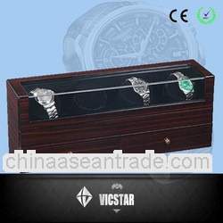 4 Motors Ebony Luxury Watch Winding Box with 1 Drawner