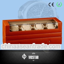 4 motors High-end Leather Watch Winder box with 1 drawer