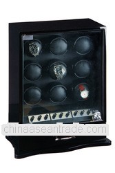 9 Motors Black Wooden Automatic Watch Winder