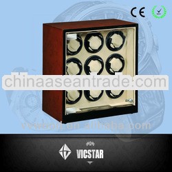 9 Motors Dark burlwood Solid Wood Watch Winder Box