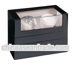 Automatic Black Dual Watch Winder w/Drawer