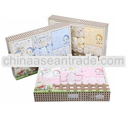 Baby dress 2013 summer autumn long sleeve print cotton knit baby sleepwear kids clothes set tc1109