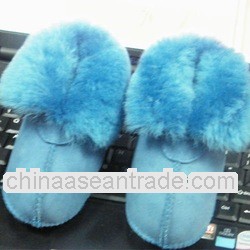 Blue Color Sheepskin Baby Children Footwear
