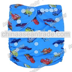 Cartoon Cars Printed Baby Cloth Diaper Ajustable Cloth Nappy Diaper Baby