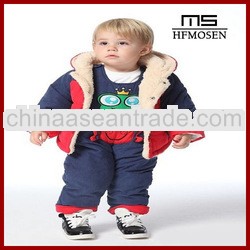 Children clothing winter new fashion warm animal print thick baby clothes set tc5313