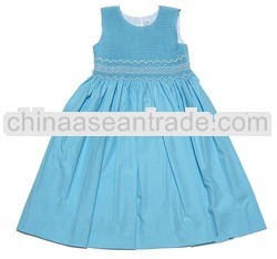 Clothing For Kids Girls Sleeveless Smocked Bodice Aqua Turquoise Blue Dress