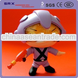 Customized cute boy with gun plastic action figure/cartoon military action figures