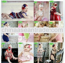 D90284K EUROPEAN RIBBON HOOP+ROMPER SETS