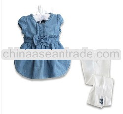 D90311K COWBOYS BOW SHORT-SLEEVED GIRLS SETS