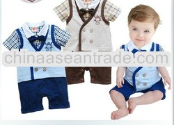 D90312K SUMMER MODELS BOYS GENTLEMAN BOT TIE SHORT SLEEVE ROMPER