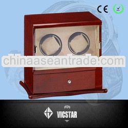 Dark Maple Dual Automatic Watch Winding Box