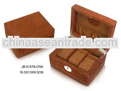 Genuine pig leather watch case, 3pcs watch pillows watch box, perfect for your watch