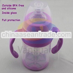 Glass baby feeding bottle with pp case