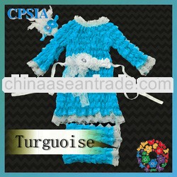 HOT!baby girls clothing sets Long Sleeve Lace Dress set New Smocked Dresses baby girl baptism clothi