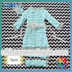 HOT!wholesale clothing Long Sleeve Lace Dress set New Smocked Dresses baby girls clothing set