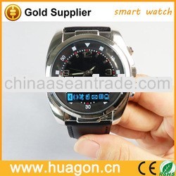 High quality with real leather wristband bluetooth watch