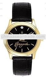 Jewelry decorated leather quartz watch