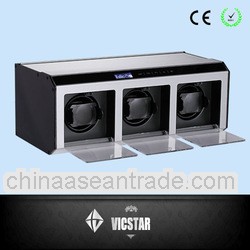 New 3 motors Silver Metal Watch Winder