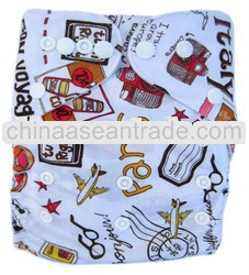 New Design Cartoon Prints Baby Cloth Diaper Nappy Breathable Baby Cloth Diaper