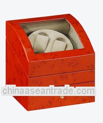 One Turntable Blond Burlwood Wooden Winder Display Box