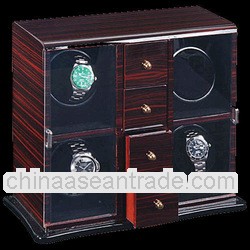 Quad Wooden High gloss finish Automatic Watch Winder for 4 watches -with 4 drawer